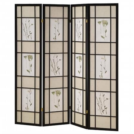 MANMADE R5441 - 4 4 Panel Shoji Screen - Black MA106139